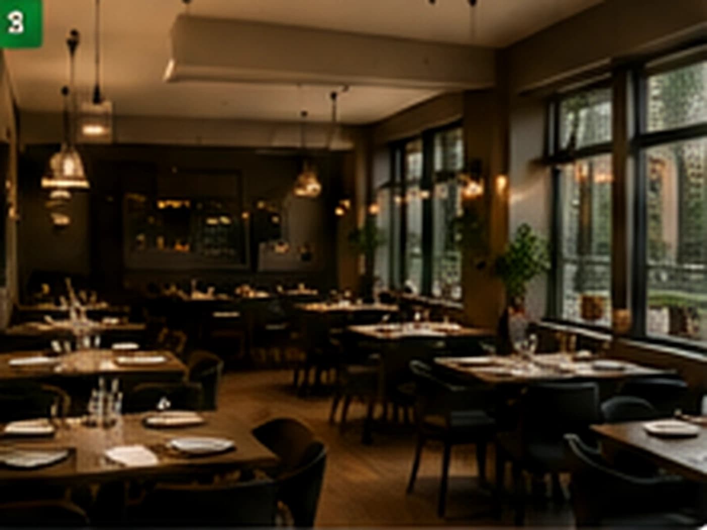 Salle de restaurant organisée et prête à accueillir les clients