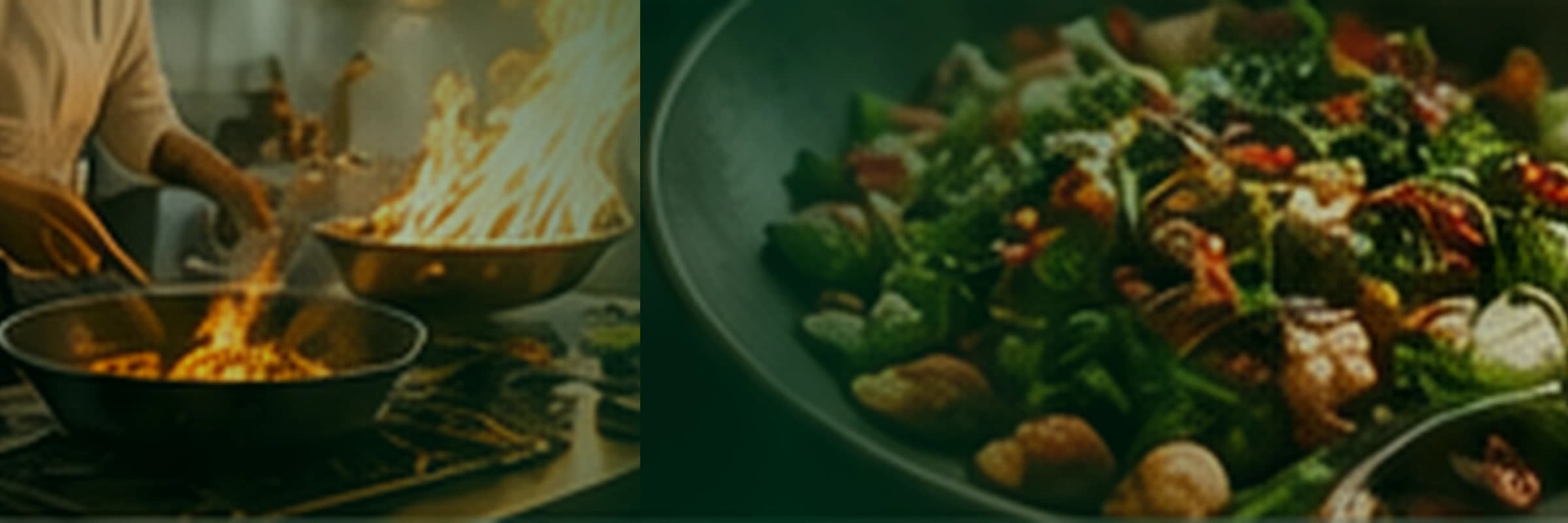 Préparation de plats dans une cuisine de restaurant